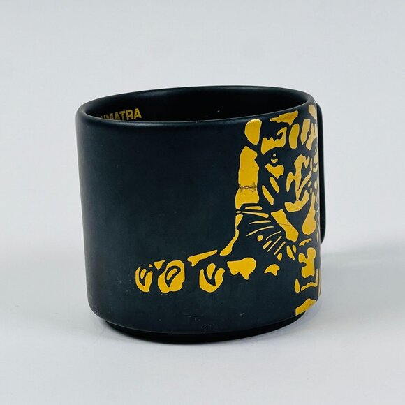 Starbucks 2015 Sumatra Tiger Mug 14oz Gold Yellow Animal Print Matte Black - Picture 2 of 6